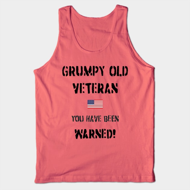 Grumpy Old Veteran (USA) Tank Top by BearCaveDesigns